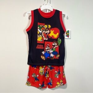🟤2/$25 NEW Nintendo Super Mario Sleeveless Shirt and Shorts Pyjama Set (size S)